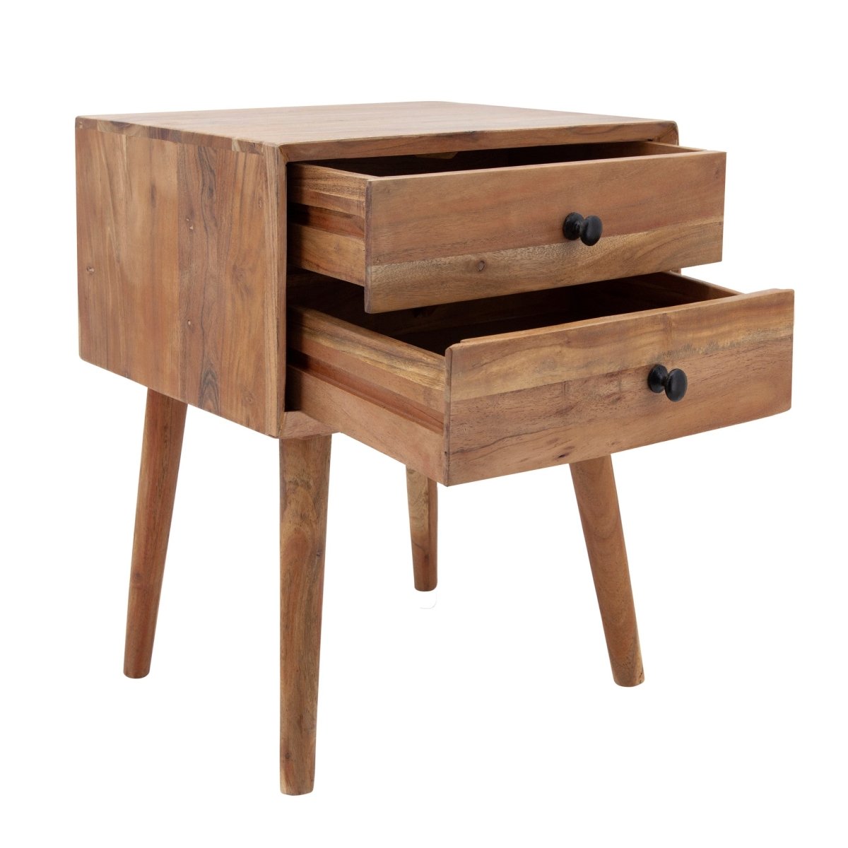 Load image into Gallery viewer, Sagebrook Home Acacia Wood Side Table With 2 Drawers, 24&amp;quot;H - lily &amp;amp; onyx
