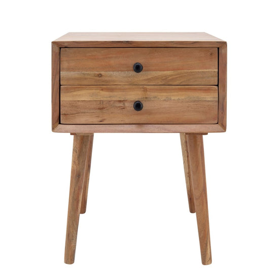 Sagebrook Home Acacia Wood Side Table With 2 Drawers, 24"H - lily & onyx