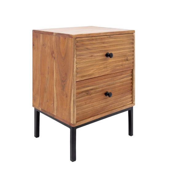 Load image into Gallery viewer, Sagebrook Home Acacia Wood Side Table With Two Drawers, 22&amp;quot;H - lily &amp;amp; onyx
