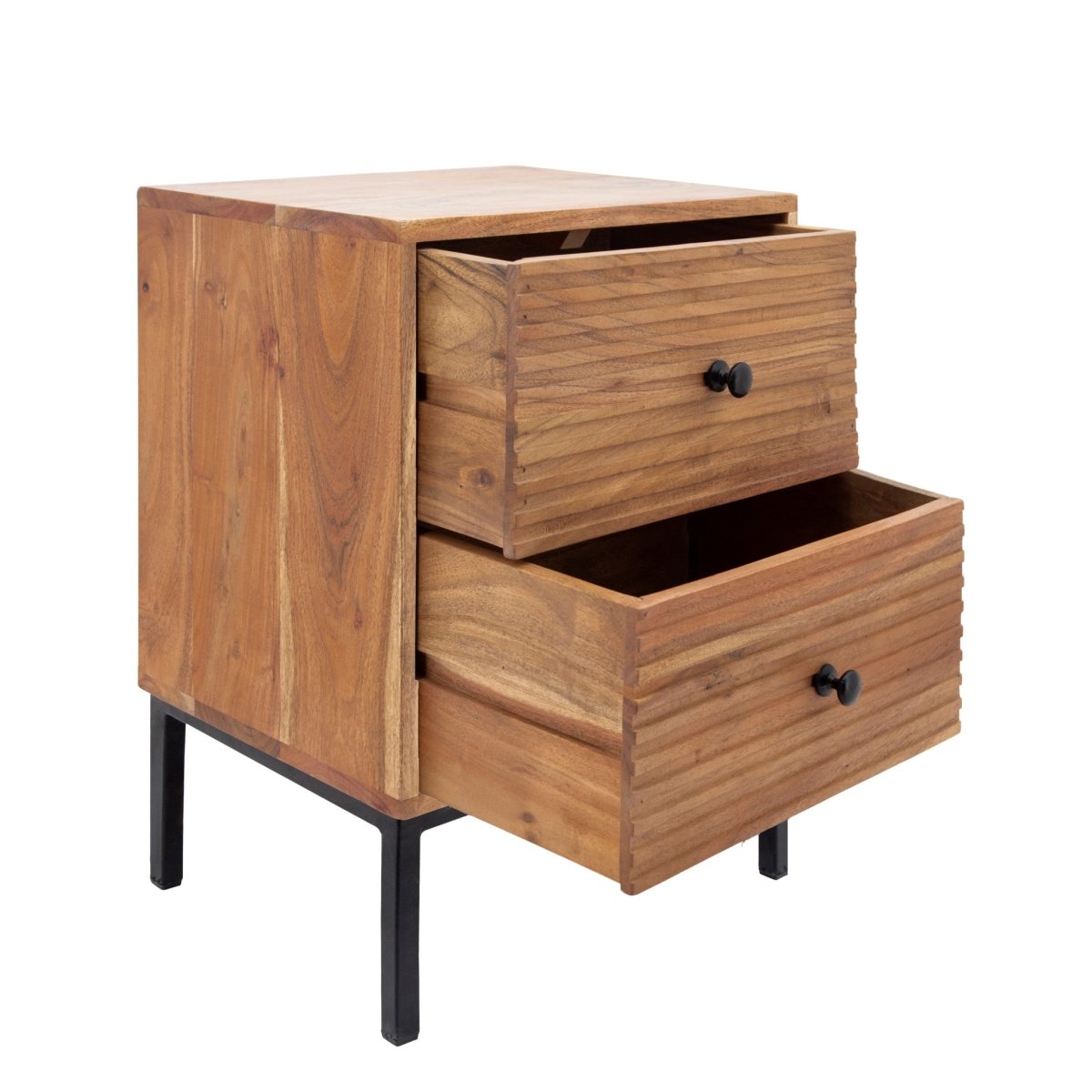 Load image into Gallery viewer, Sagebrook Home Acacia Wood Side Table With Two Drawers, 22&amp;quot;H - lily &amp;amp; onyx
