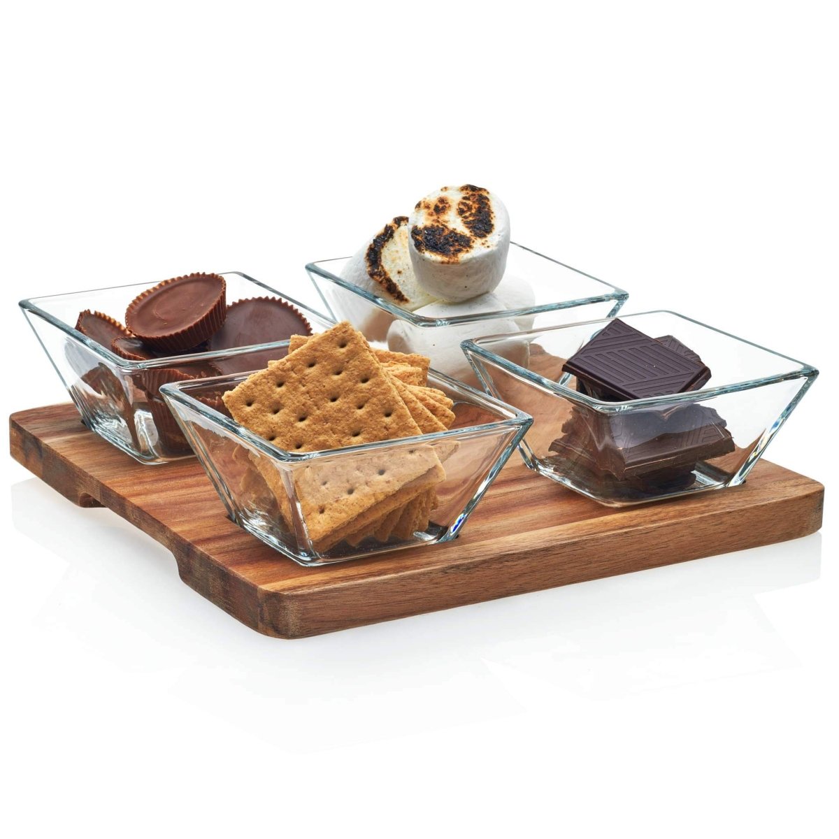 Libbey Acaciawood 4-Piece Cheese Board Serving Set with Wood Serving Board - lily & onyx