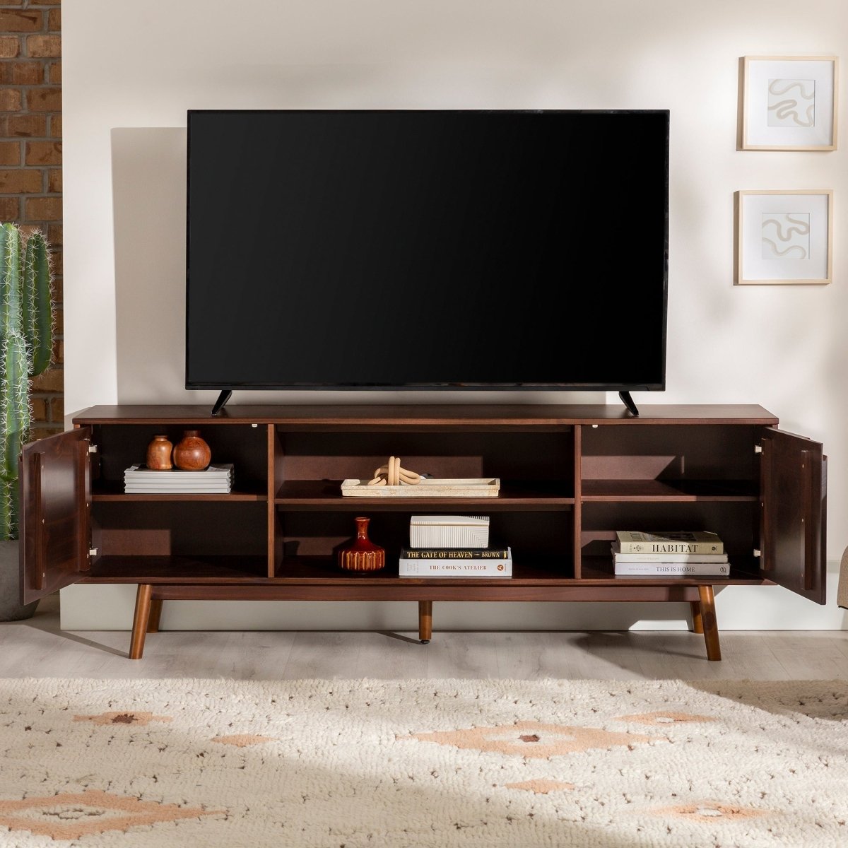 Walker Edison Adair Solid Wood TV Stand - lily & onyx