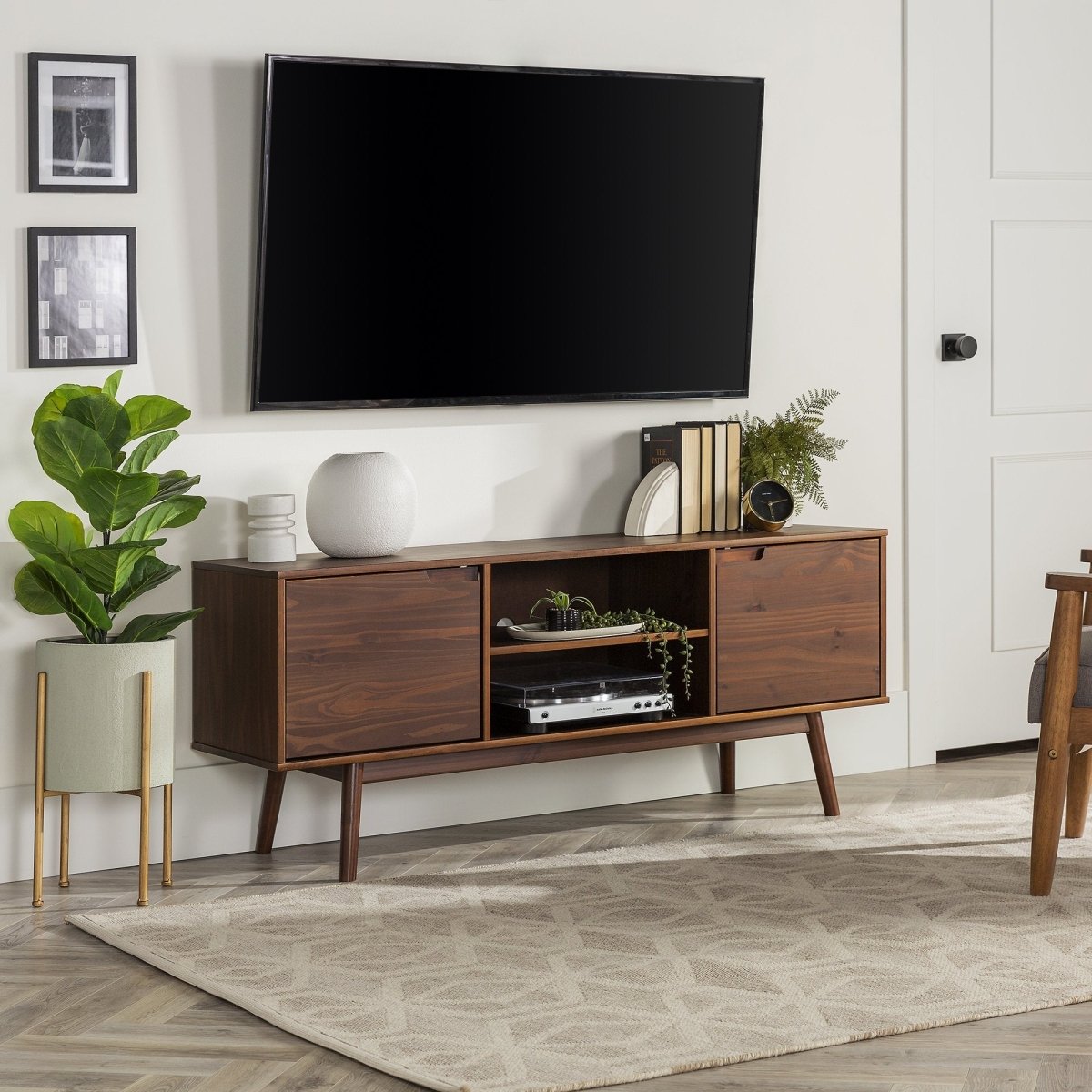 Walker Edison Adair Solid Wood TV Stand - lily & onyx