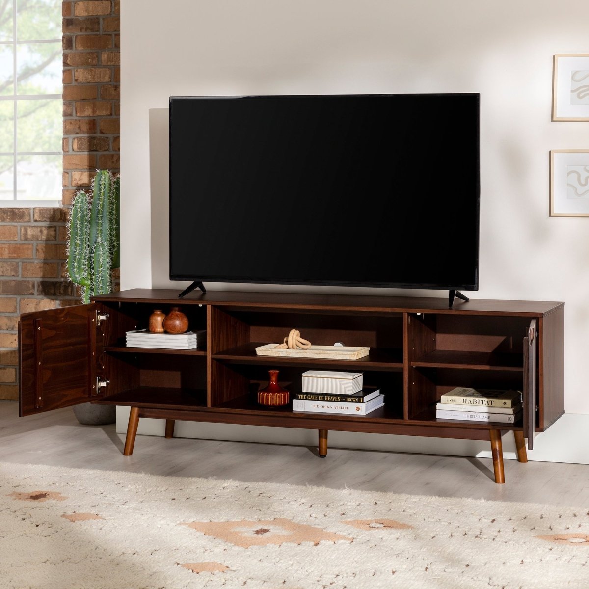 Walker Edison Adair Solid Wood TV Stand - lily & onyx