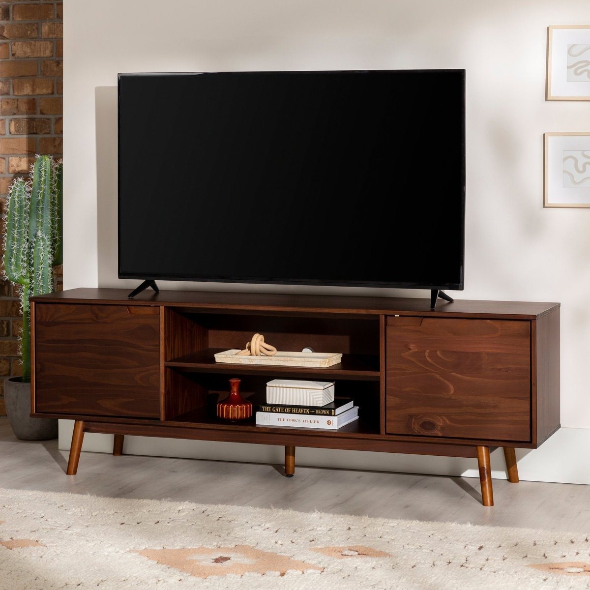 Walker Edison Adair Solid Wood TV Stand - lily & onyx