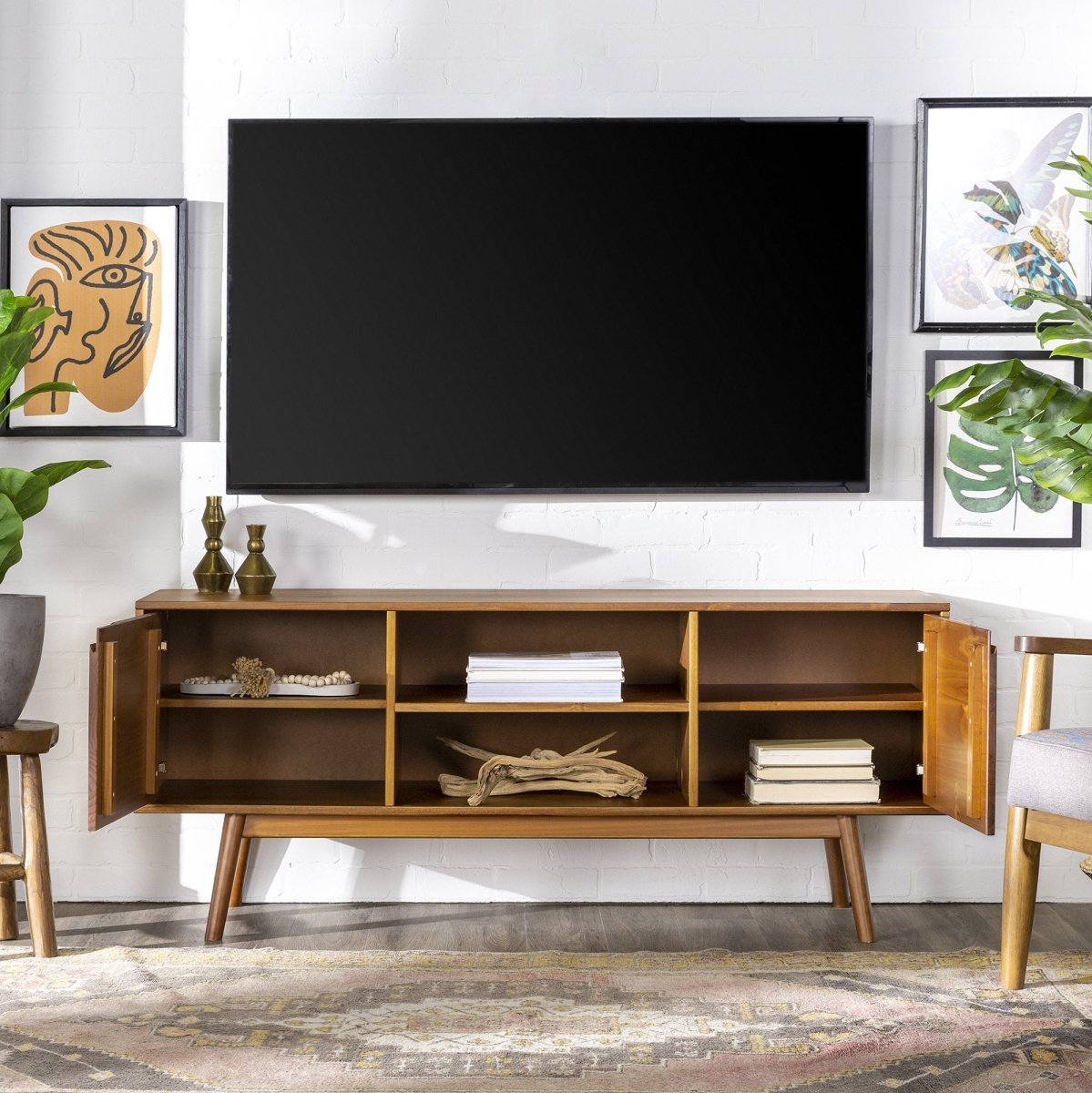 Walker Edison Adair Solid Wood TV Stand - lily & onyx