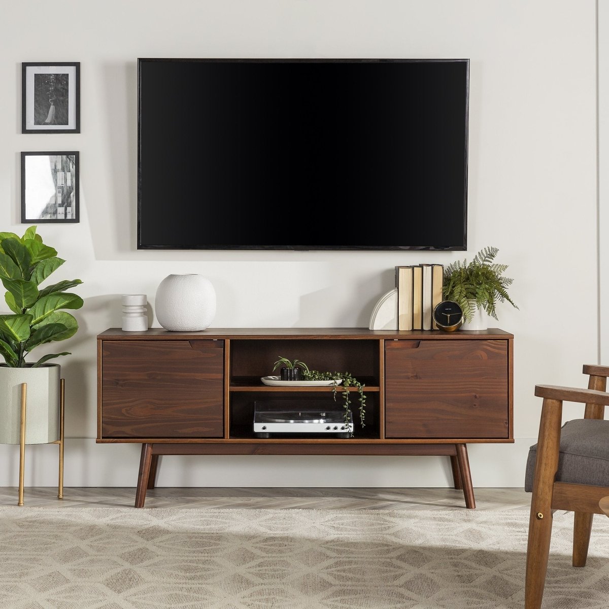 Walker Edison Adair Solid Wood TV Stand - lily & onyx