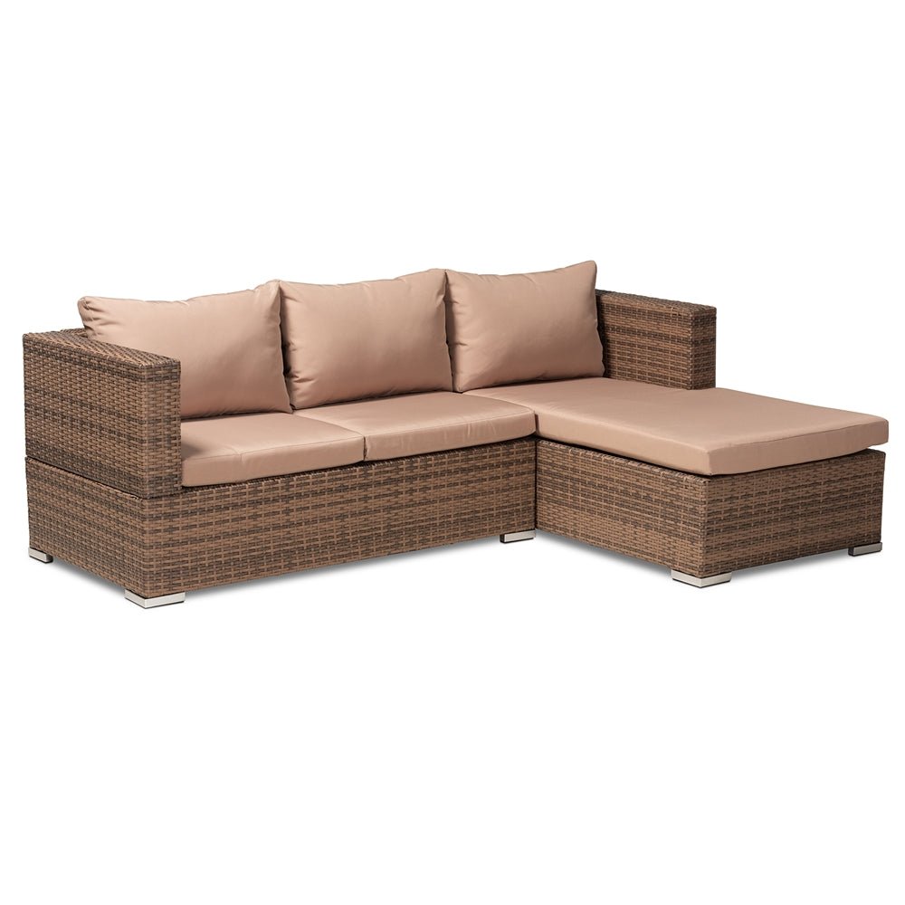 
                      
                        Baxton Studio Addison Light Brown Finished 3 Piece Woven Rattan Outdoor Patio Set With Adjustable Recliner - lily & onyx
                      
                    