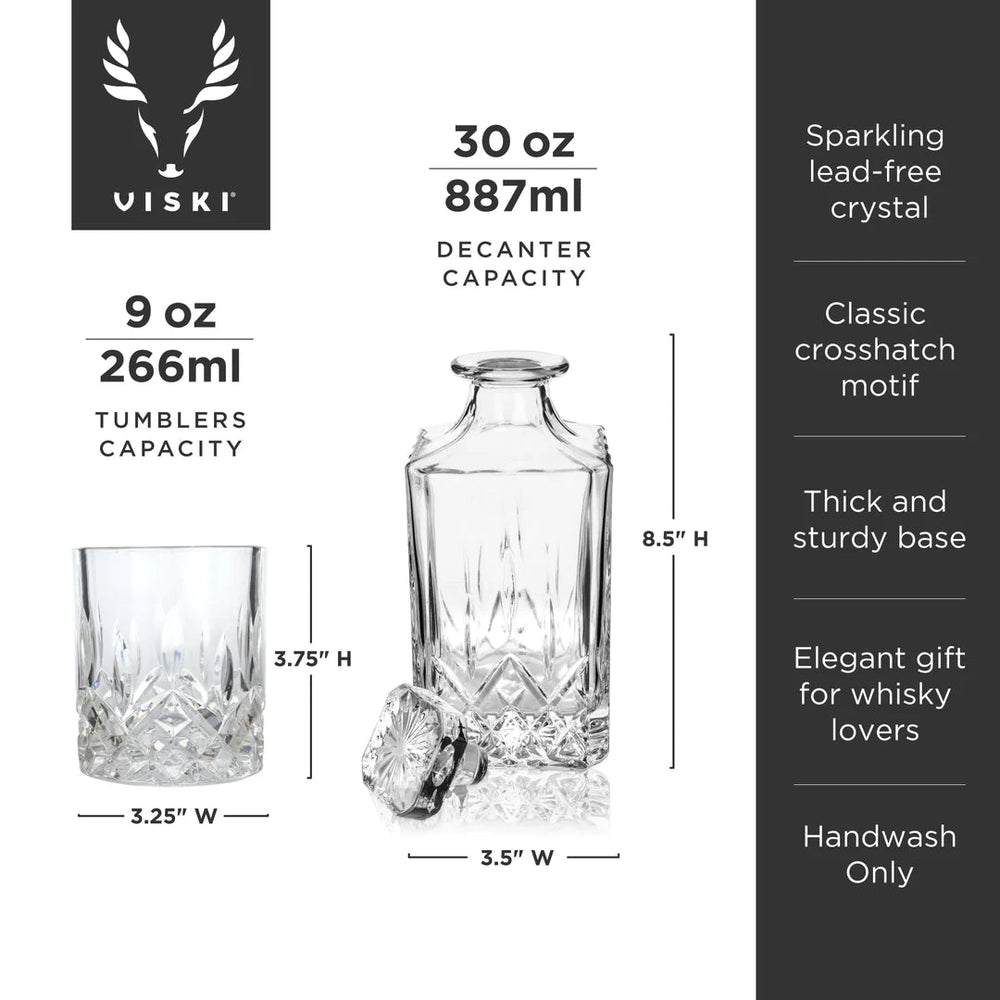 
                      
                        Viski Admiral™ 3 Piece Decanter & Tumbler Set - lily & onyx
                      
                    
