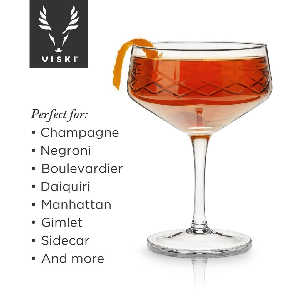 
                      
                        Viski Admiral Coupe Glasses, Set of 2 - lily & onyx
                      
                    