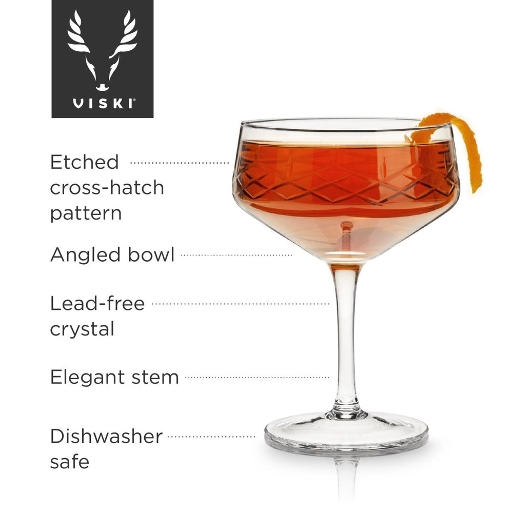 
                      
                        Viski Admiral Coupe Glasses, Set of 2 - lily & onyx
                      
                    