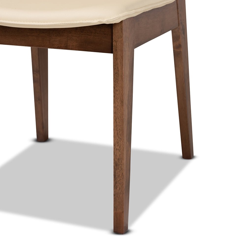 
                      
                        Baxton Studio Afton Mid Century Modern Faux Leather & Walnut Brown Finished Wood 2 Piece Dining Chair Set - lily & onyx
                      
                    