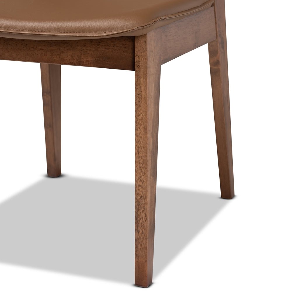 
                      
                        Baxton Studio Afton Mid Century Modern Faux Leather & Walnut Brown Finished Wood 2 Piece Dining Chair Set - lily & onyx
                      
                    