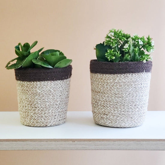 KORISSA Agora Plant Basket, Brown - lily & onyx