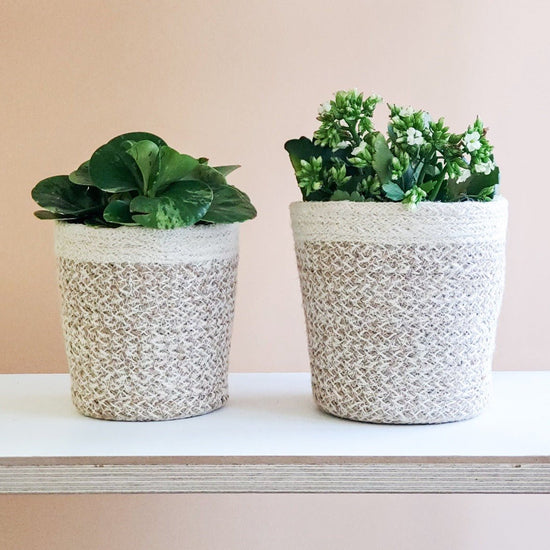 KORISSA Agora Plant Basket, White - lily & onyx