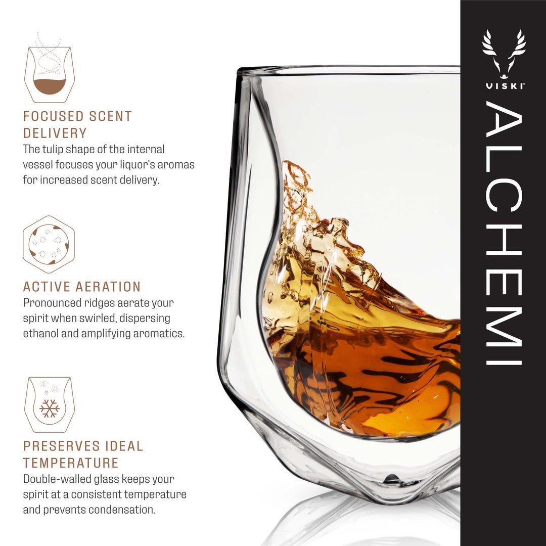 Viski Alchemi Double-Walled Aerating Whisky Glass - lily & onyx