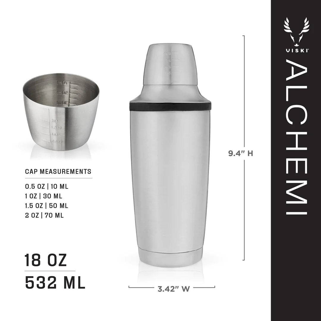 Viski Alchemi Vacuum Insulated Stainless Steel 18 Oz Cocktail Shaker - lily & onyx