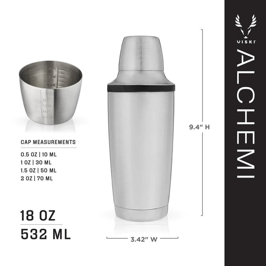 Viski Alchemi Vacuum Insulated Stainless Steel 18 Oz Cocktail Shaker - lily & onyx
