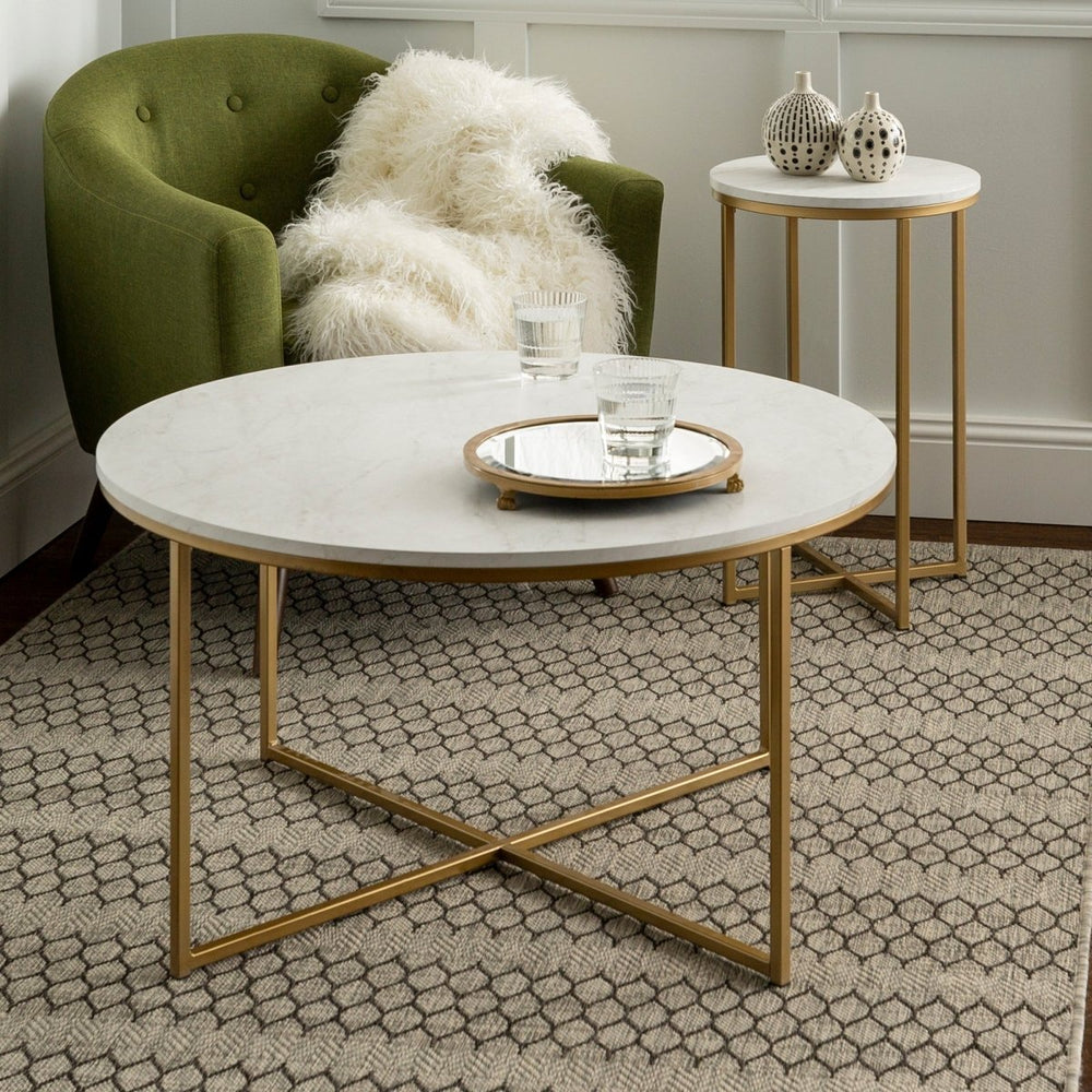 
                      
                        Walker Edison Alissa Modern Glam Coffee Table and Side Table Set - lily & onyx
                      
                    