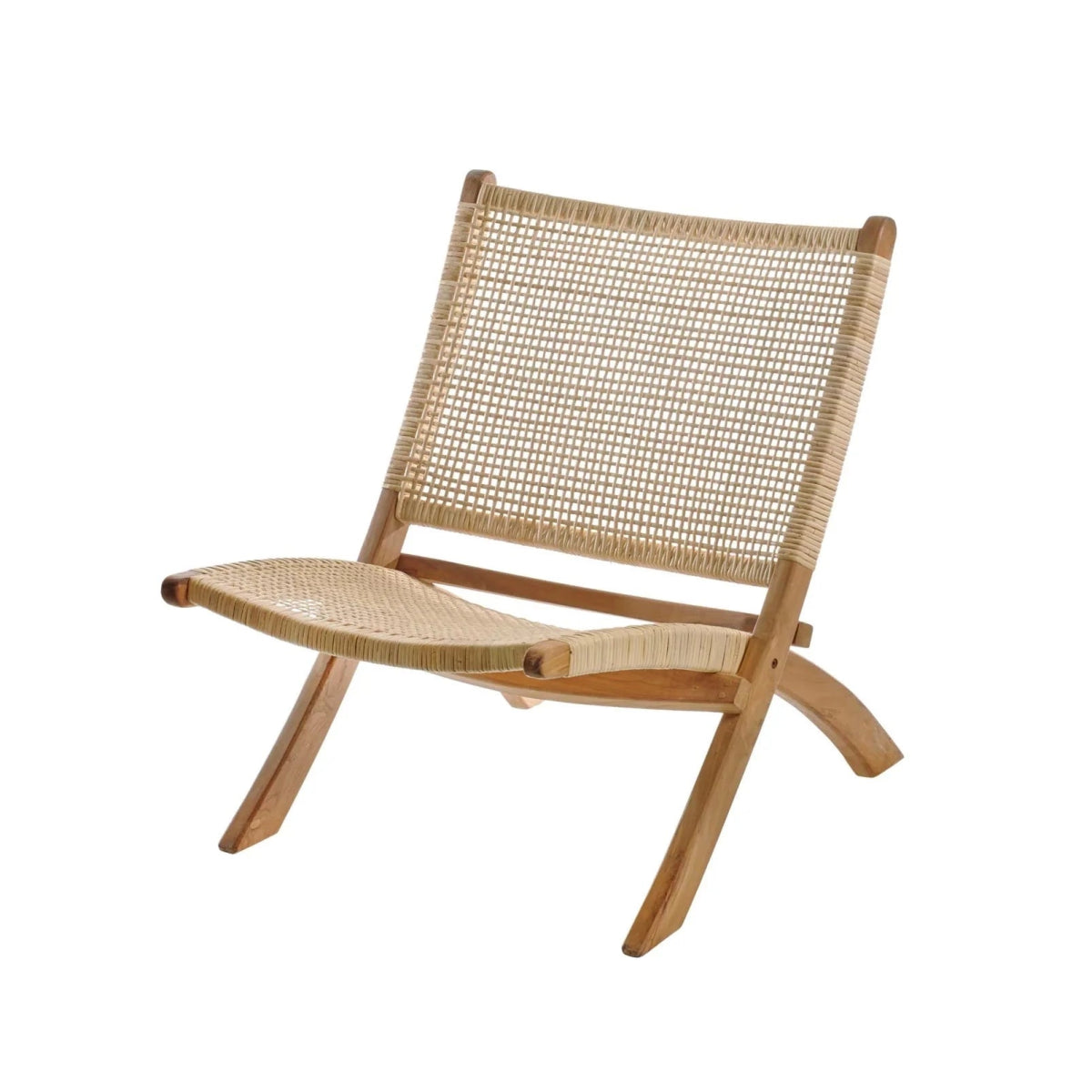 texxture Alta™ Woven Teak & Rattan Folding Lounge Chair - lily & onyx