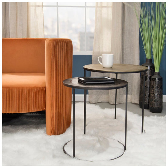 Sagebrook Home Aluminum Nesting Side Tables, Set Of 2 - lily & onyx