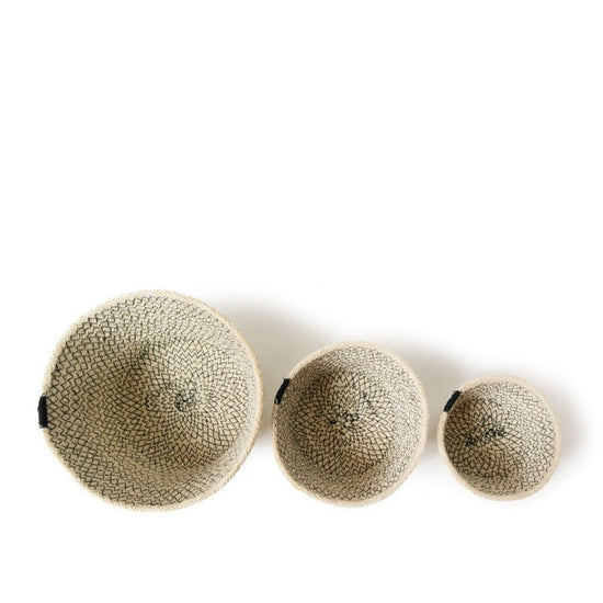 KORISSA Amari Handwoven Storage Basket Bowl, Black - Set of 3 - lily & onyx