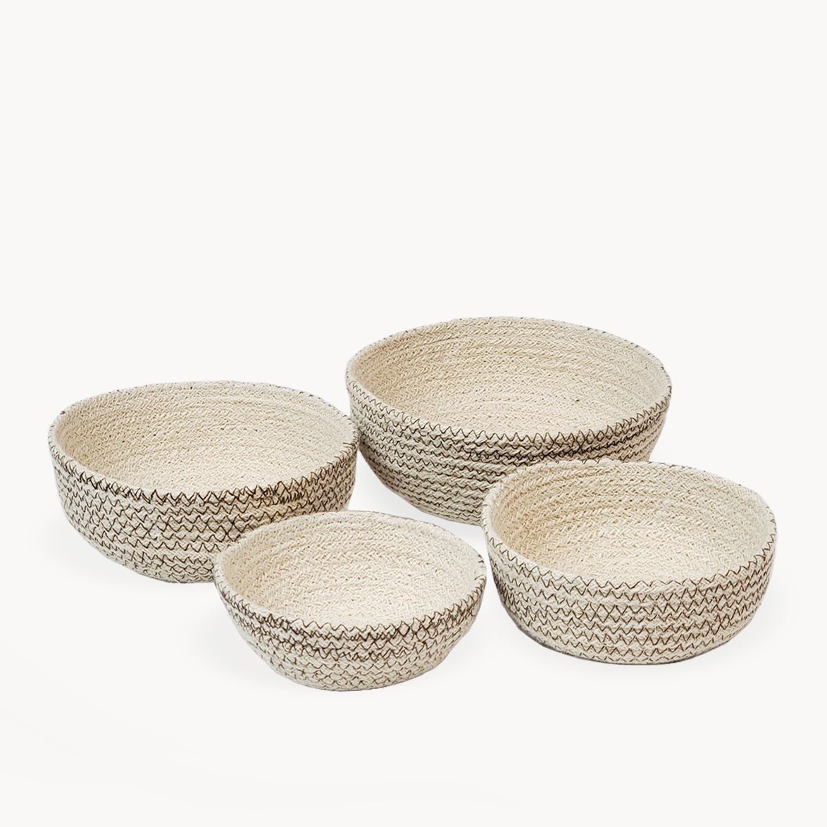 KORISSA Amari Round Bowl, Brown - Set of 4 - lily & onyx