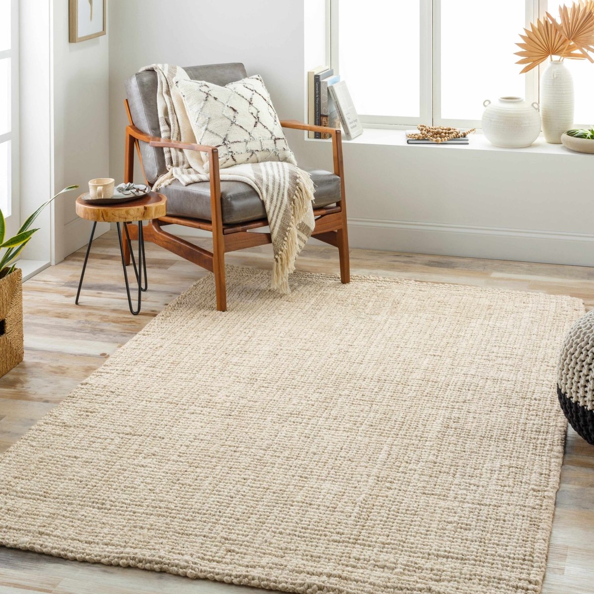 Hauteloom Ambel Cream Jute Rug - lily & onyx