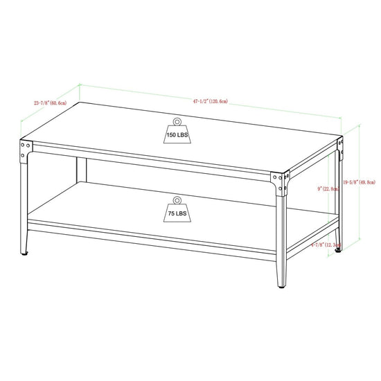 Walker Edison Angle Iron Coffee Table - lily & onyx