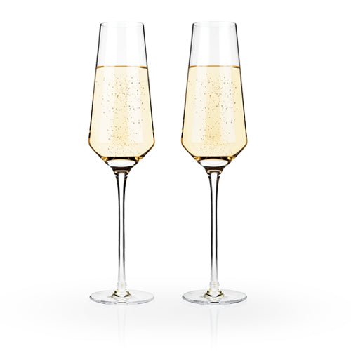 Viski Angled Crystal Champagne Flutes - lily & onyx