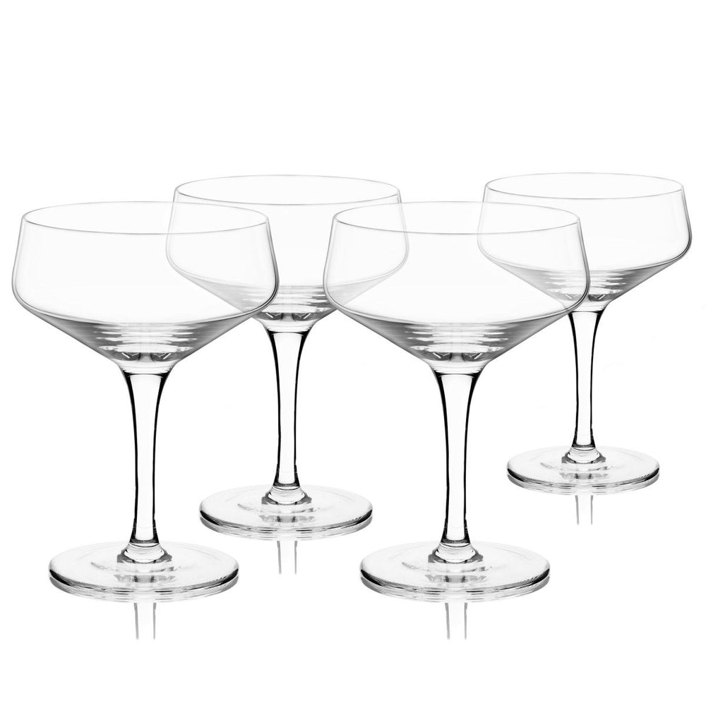 
                      
                        Viski Angled Crystal Coupe Glasses, Set of 4 - lily & onyx
                      
                    