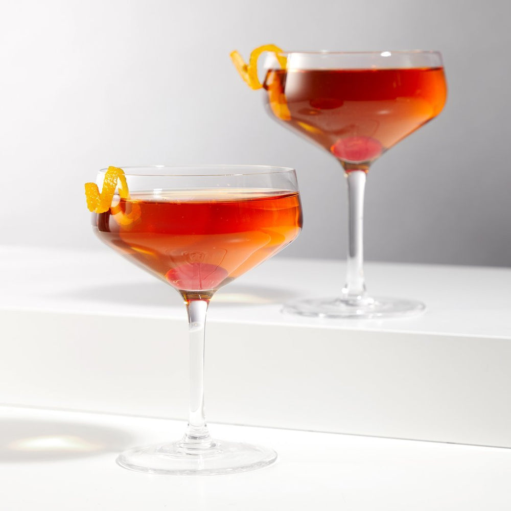 
                      
                        Viski Angled Crystal Coupe Glasses, Set of 4 - lily & onyx
                      
                    