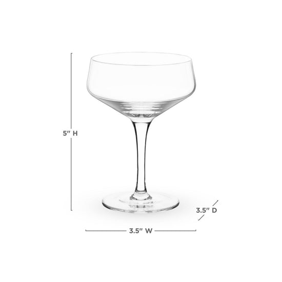 Viski Angled Crystal Coupe Glasses, Set of 4 - lily & onyx