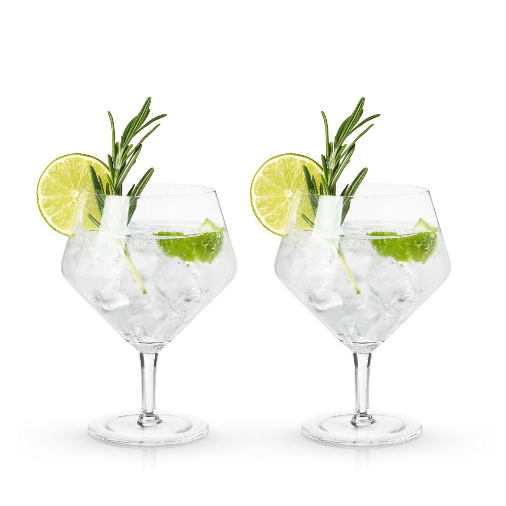 Viski Angled Crystal Gin & Tonic Glasses - lily & onyx