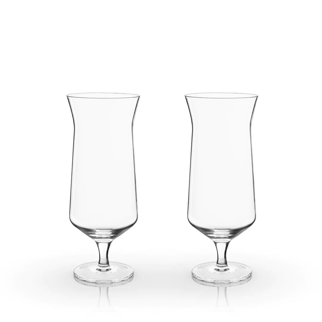 Viski Angled Crystal Hurricane Glasses - lily & onyx