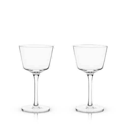 Viski Angled Crystal Nick & Nora Glasses - lily & onyx