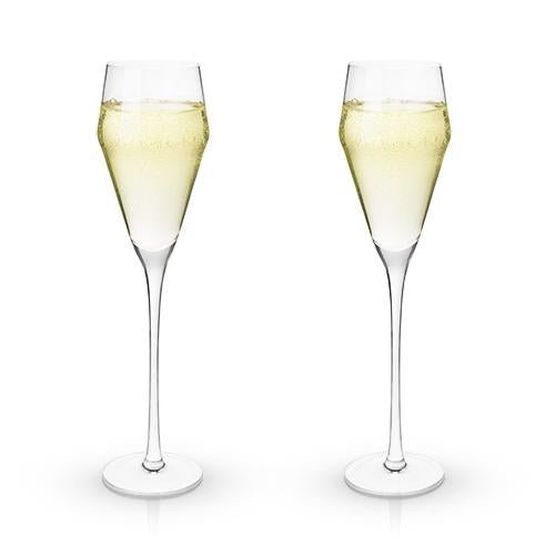 Viski Angled Crystal Prosecco Glasses - lily & onyx