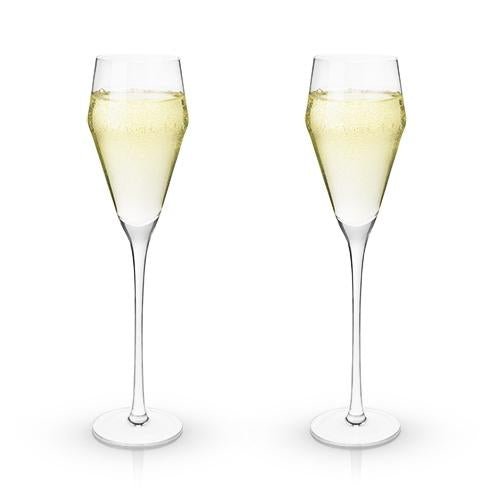 Load image into Gallery viewer, Viski Angled Crystal Prosecco Glasses - lily &amp;amp; onyx
