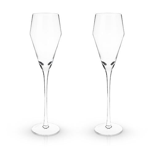 Viski Angled Crystal Prosecco Glasses - lily & onyx