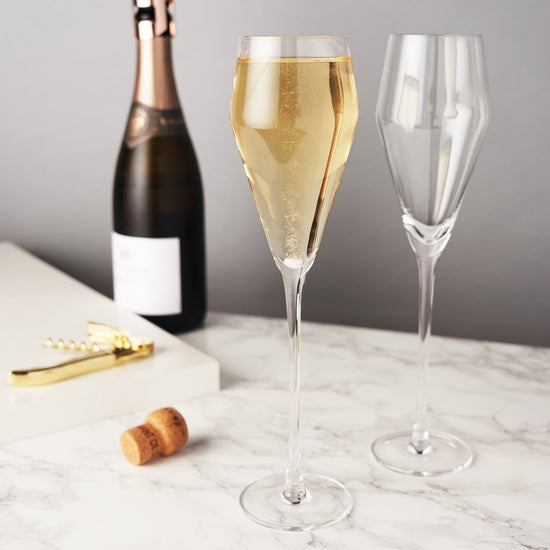 Load image into Gallery viewer, Viski Angled Crystal Prosecco Glasses - lily &amp;amp; onyx
