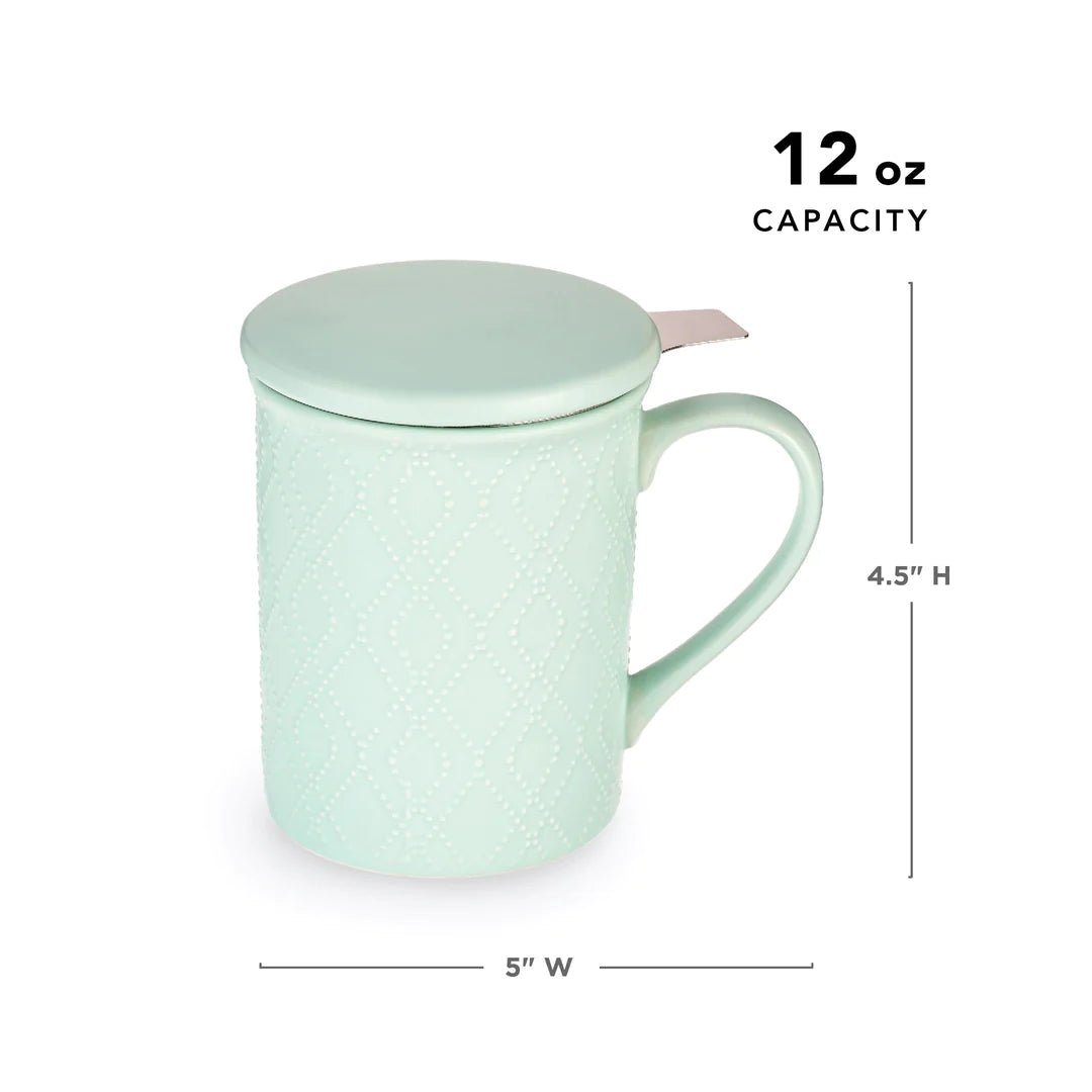 Load image into Gallery viewer, Pinky Up Annette™ Souk Mint Ceramic Tea Mug &amp;amp; Infuser - lily &amp;amp; onyx
