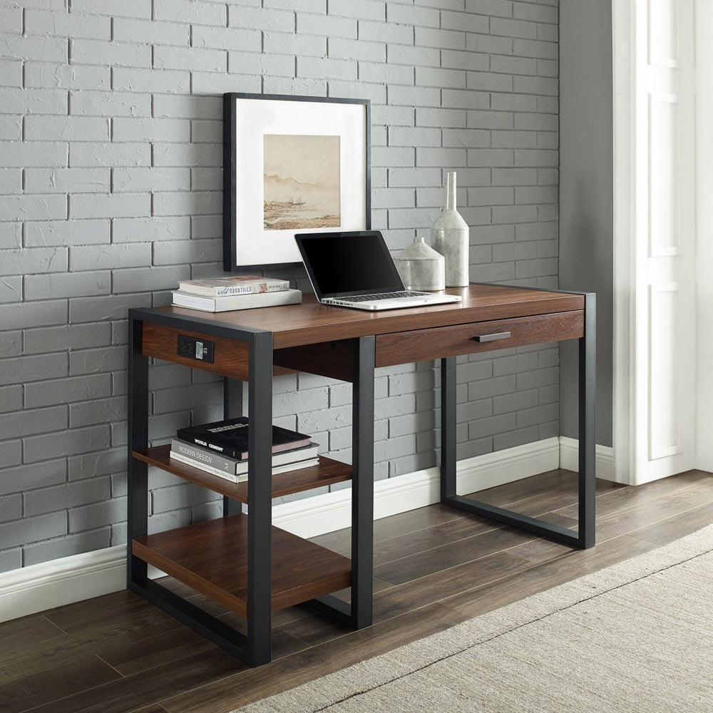 Walker Edison Anthony Storage Shelf Computer Desk - lily & onyx