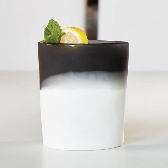 Santa Barbara Design Studio Anthracite Gray & White Resin DOF Glass, Set Of 4 - lily & onyx