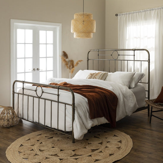 Walker Edison Antiqua Bronze King Bed - lily & onyx