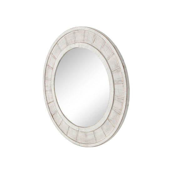 Load image into Gallery viewer, Sagebrook Home Antique White Round Wood Frame Wall Mirror, 28&amp;quot; - lily &amp;amp; onyx
