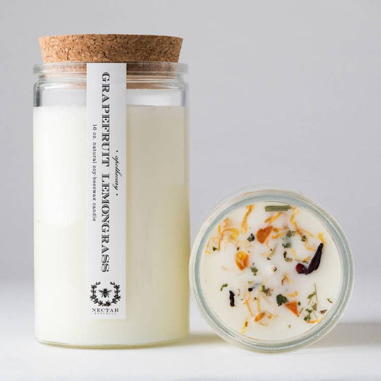 Nectar Republic Apothecary Collection | 16 Oz Glass Candle| Grapefruit Lemongrass - lily & onyx