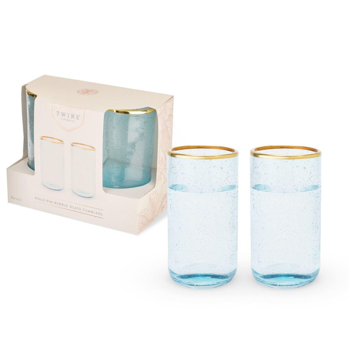 Twine Aqua Bubble Glass Tumbler Set - lily & onyx