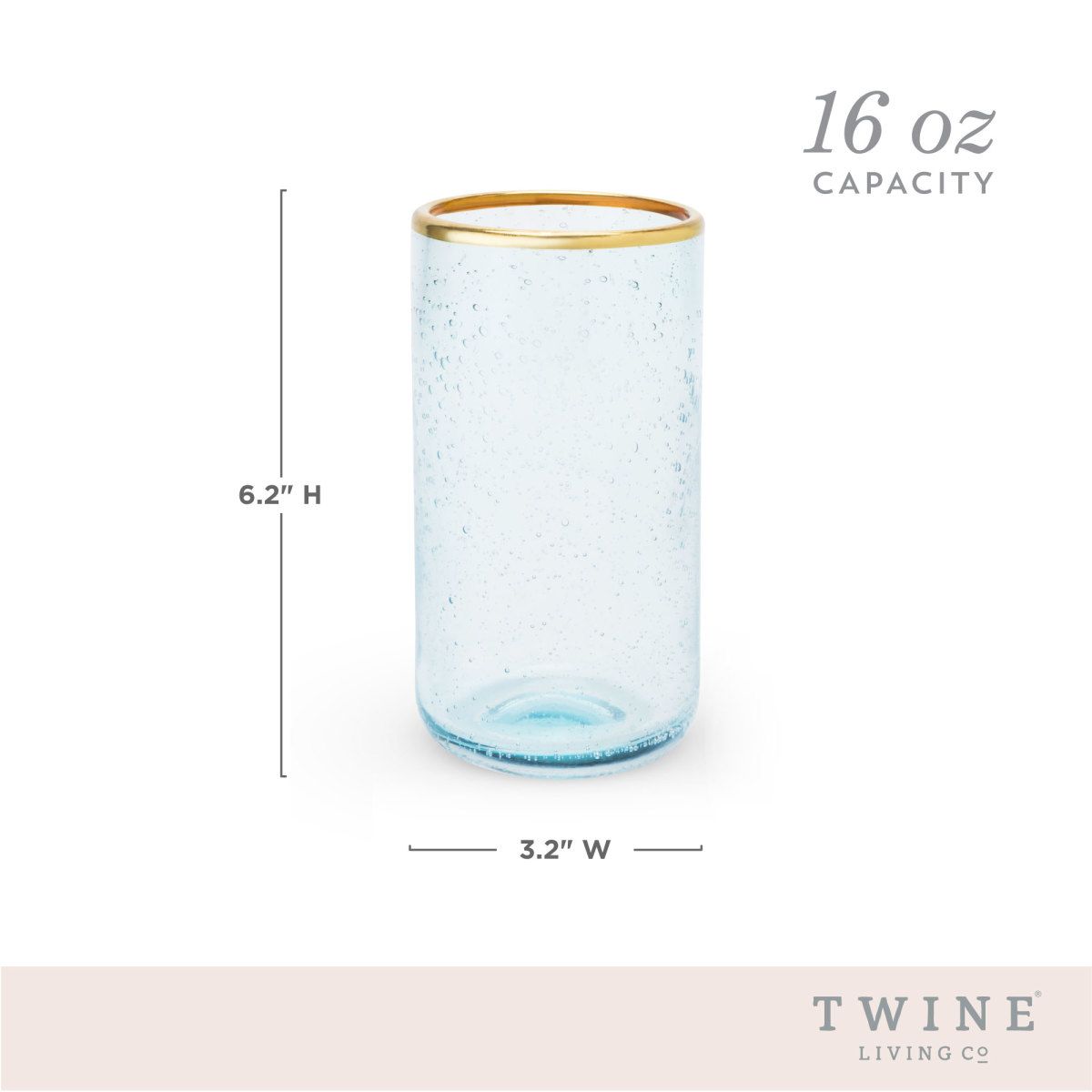 Load image into Gallery viewer, Twine Aqua Bubble Glass Tumbler Set - lily &amp;amp; onyx
