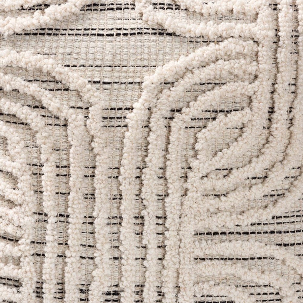 
                      
                        Baxton Studio Arlett Modern And Contemporary Bohemian Ivory And Black Handwoven Wool Blend Pouf Ottoman - lily & onyx
                      
                    