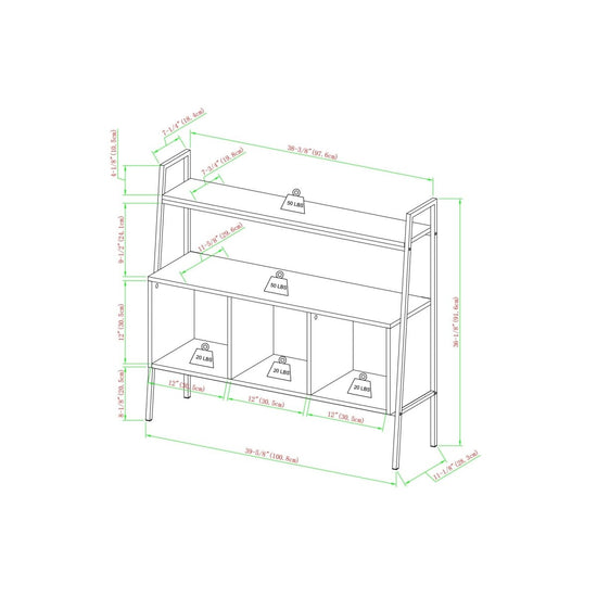 Walker Edison Arlo 40" 3 Cube Storage Shelf - lily & onyx